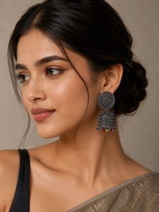 2 Ethnic Jhumka & 1 Stud Earring