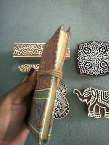 Set of 6 Printing Wooden Blocks with Diary