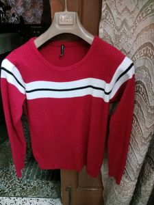 Red & White Striped Sweater