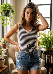 🐟Striped Lace Trim Tank Top