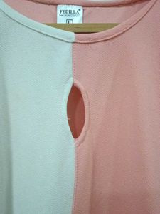 Chic Color Block Cutout Dress(L)