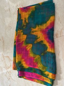 Vibrant Tie-Dye Saree