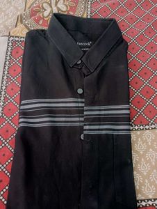 Men's Black Striped Shirt slim fit