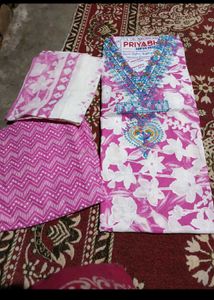 Red Floral Kurta pant set combo
