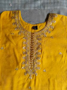 Yellow Embroidered Kurta for Women
