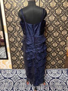 Elegant Navy Tiered Party Dress