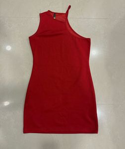 Red One Shoulder Mini Dress