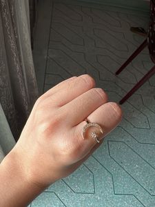 Crescent Moon & Star Ring