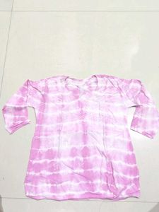 Pink Tie-Dye Embroidered Kurta