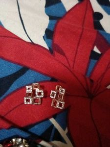 Geometric Square Stud gold plated