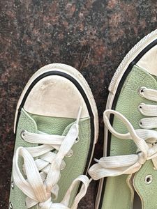 Pastel Green Canvas Sneakers
