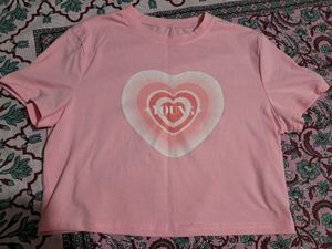 Pink kawai Graphic Heart T-Shirt
