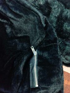Black Furry Bomber Jacket
