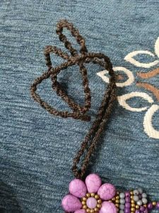 2 piece vintage hematite beaded necklace with gree