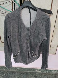 Stylish Grey Button-Up Jacket