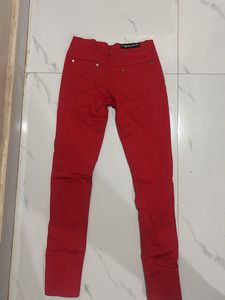 Red Slim Fit Pants
