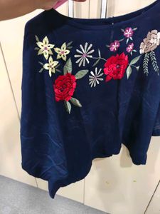 Embroidered Blue Top
