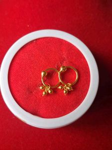 Gold Hoop Earrings with Charms