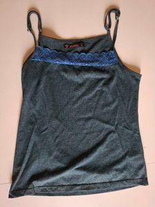 Dark Geen tan top with lace