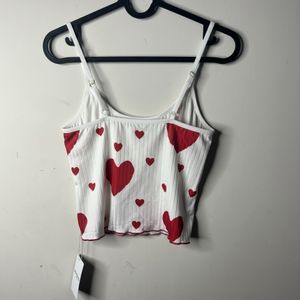 Cute Heart Print Cami Top and shorts
