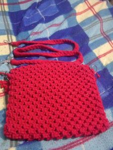 Red Crochet Crossbody Bag