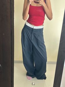 Striped Wide-Leg Pants