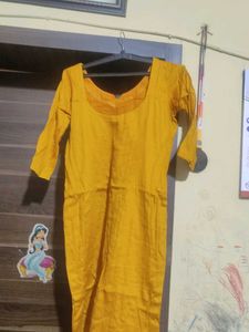 Yellow Kurta Set with Red Palazzo