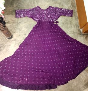 Purple Embroidered Kurta