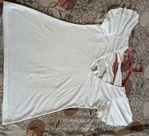 White Flutter Sleeve Top