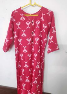 Pinkish Red Printed Kurti