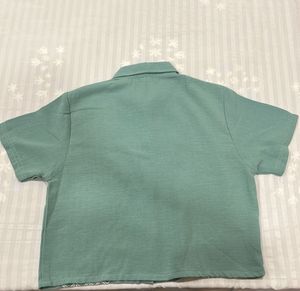 Stylish Embroidered Cropped Shirt