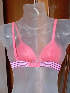Pink Lace Triangle Bra