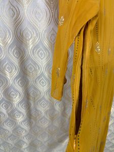 Mustard Yellow Printed Kurta