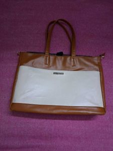 Chic Two-Tone Tote Bag