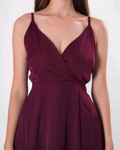 Elegant Women's Plum Maxi Dress
