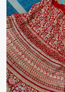 Red embellished lehnga
