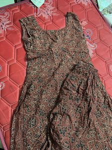 Brown Printed Kurta Set