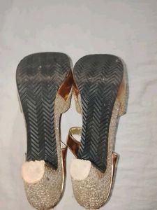 Sparkling silver gold Wedge Sandals