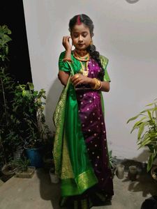 Green &amp; Purple Banarasi Saree