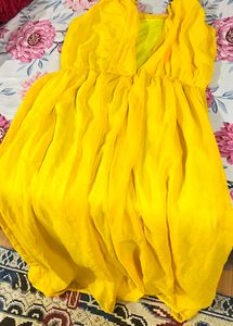 Vibrant Yellow Flowy Maxi Dress