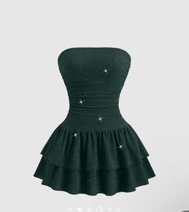 Sparkling Strapless Tiered Dress