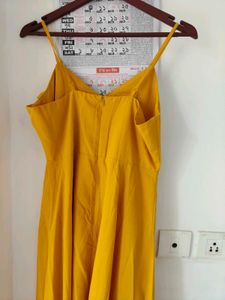 Elegant Yellow Ruffle Maxi Dress