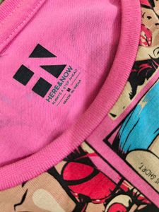 HERE&amp;NOW Graphic Printed Pure  Cotton Drop - shoul