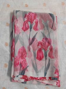 Floral Print Silk Saree