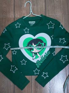Green "Buttercup" Graphic Long Sleeve Top