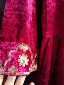 Velvet Embroidered Kurta
