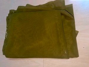 Olive Green Embroidered Saree