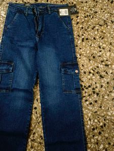 Blue Denim Cargo Jeans