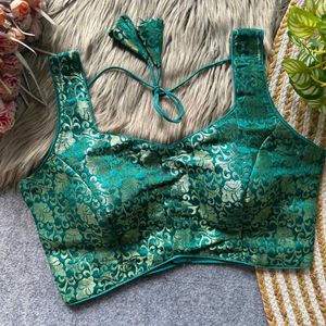 Designer Black &amp; Gold Brocade Blouse