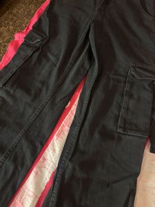 Black Wide Leg Cargo Pants